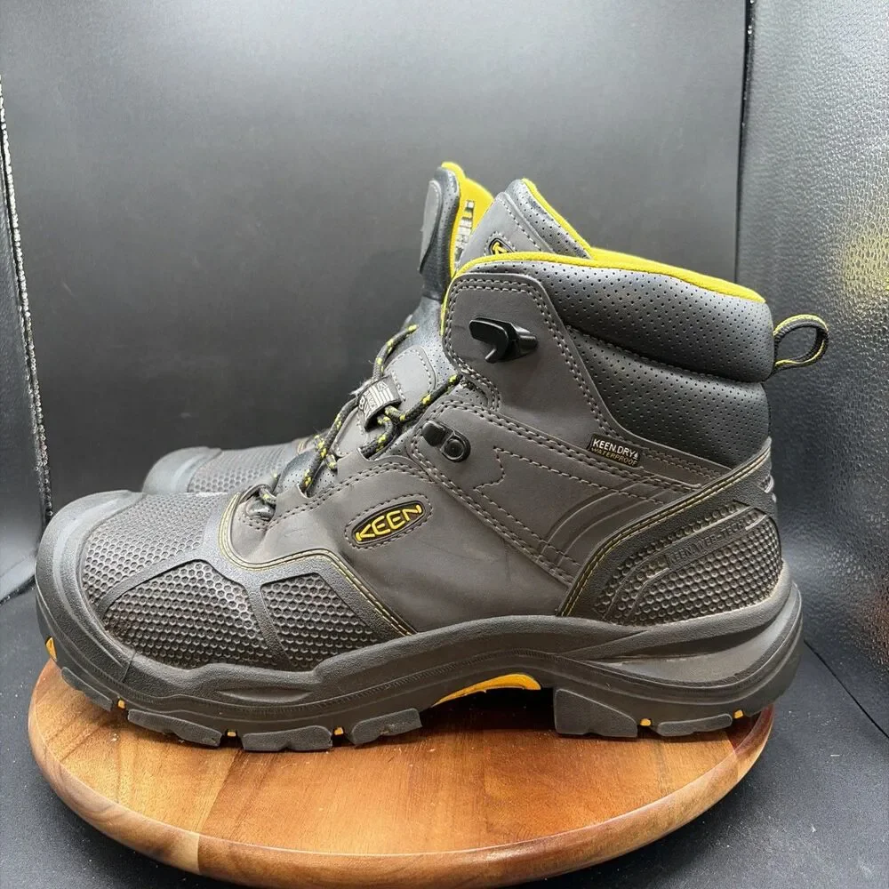 Keen Logandale Mens Size 13 2E Work Boots Black Waterproof EH SR Steel Toe